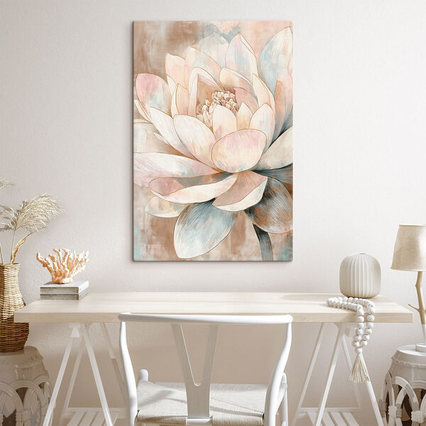 Canvas Schilderijen Canvas Schilderijen Elegante bloem in zachte pasteltinten (Artikelnummer: s47973)
