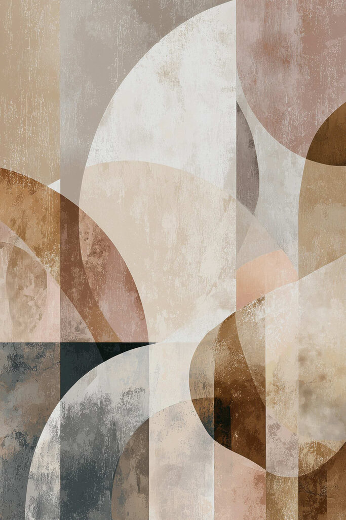 - Abstract shapes in soft earth tones