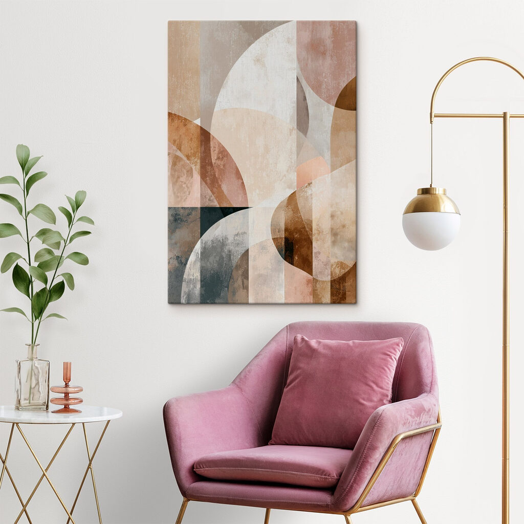 - Abstract shapes in soft earth tones