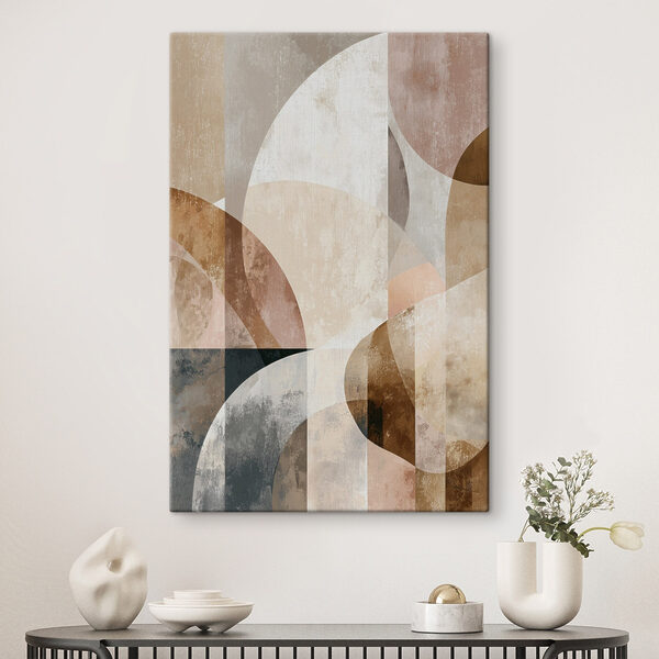 - Abstract shapes in soft earth tones