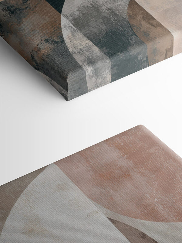 - Abstract shapes in soft earth tones