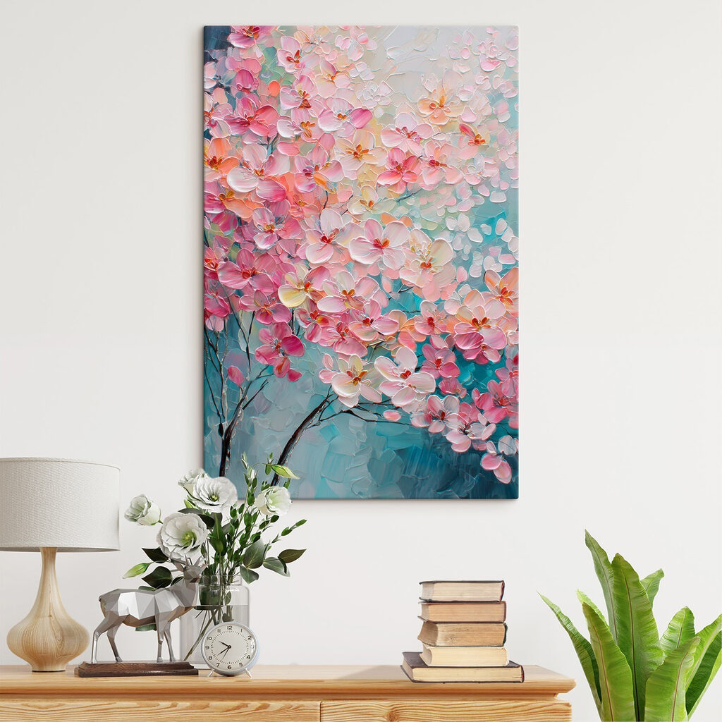 Painting of pink flowers Painting of pink flowers