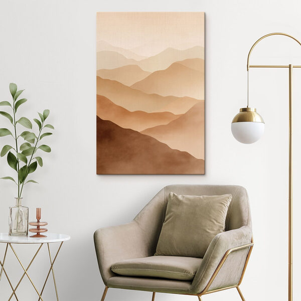 Canvas Schilderijen Bergketen met mist