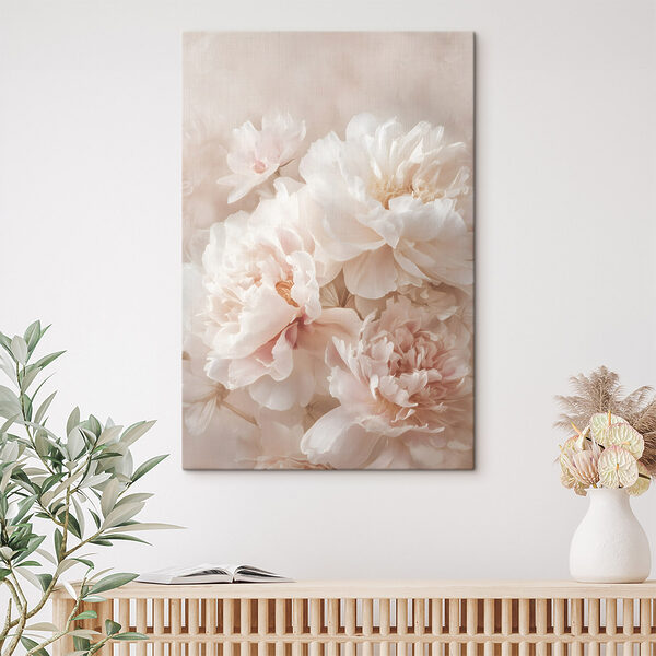 Canvas Schilderijen Groep witte bloemen