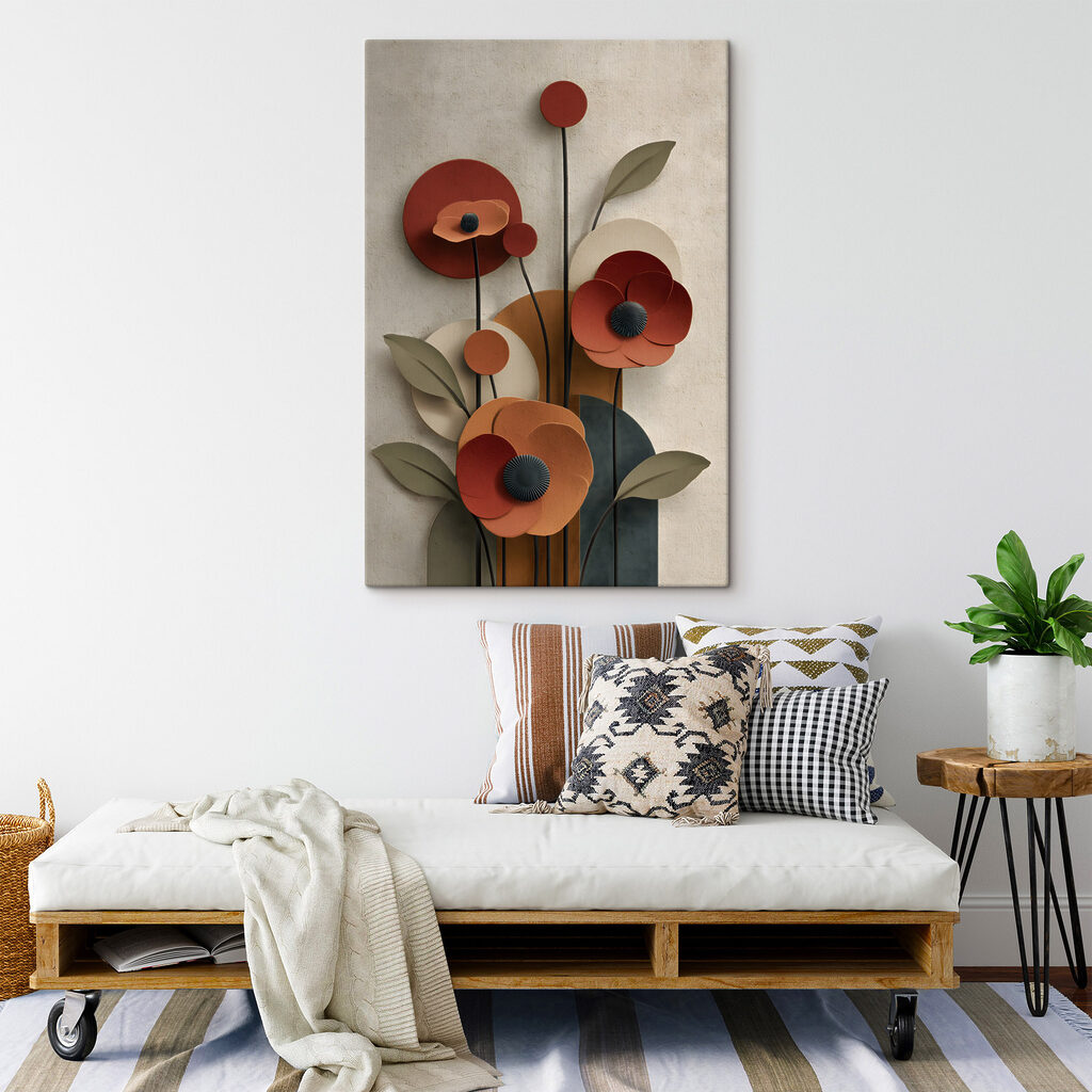 Wall art with flowers and leaves Wall art with flowers and leaves