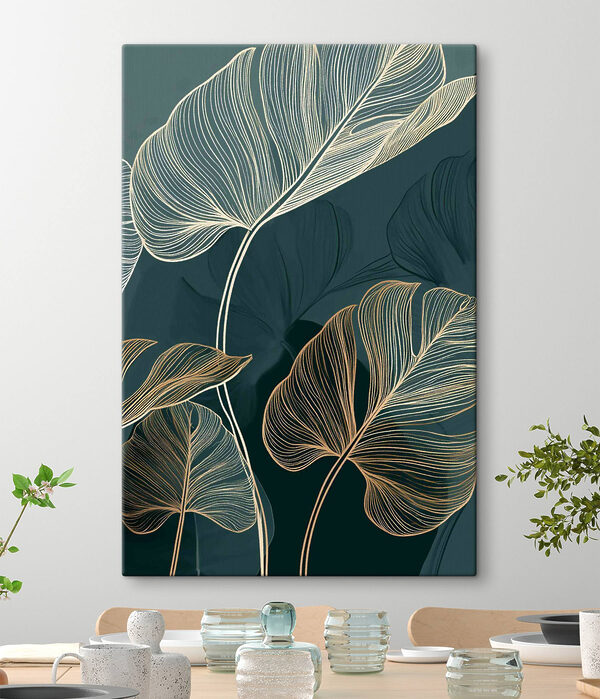 Elegant leaves on dark background
