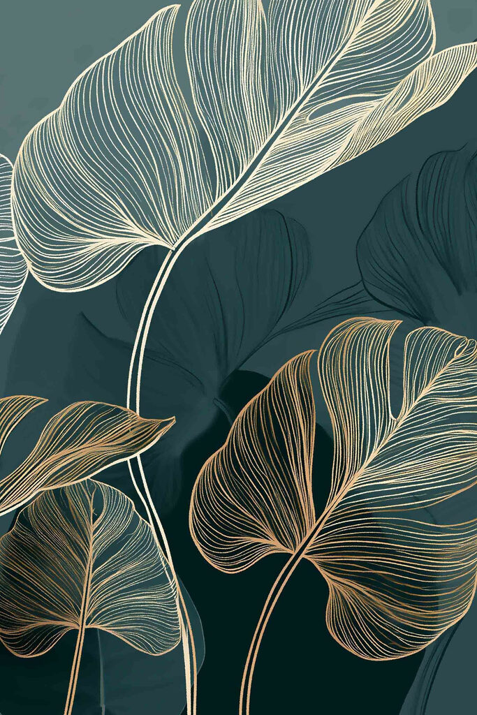 Elegant leaves on dark background