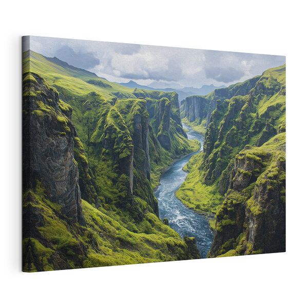 Canvas Schilderijen Een rivier die door een vallei stroomt (Artikelnummer: s49662) Canvas Schilderijen Canvas Schilderijen Een rivier die door een vallei stroomt (Artikelnummer: s49662)