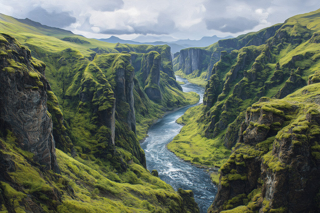 River running through a valley