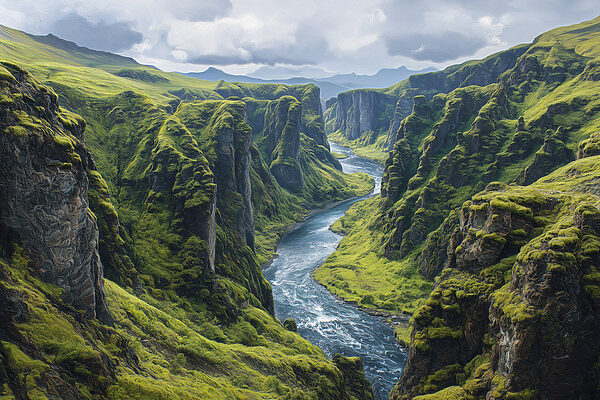 River running through a valley