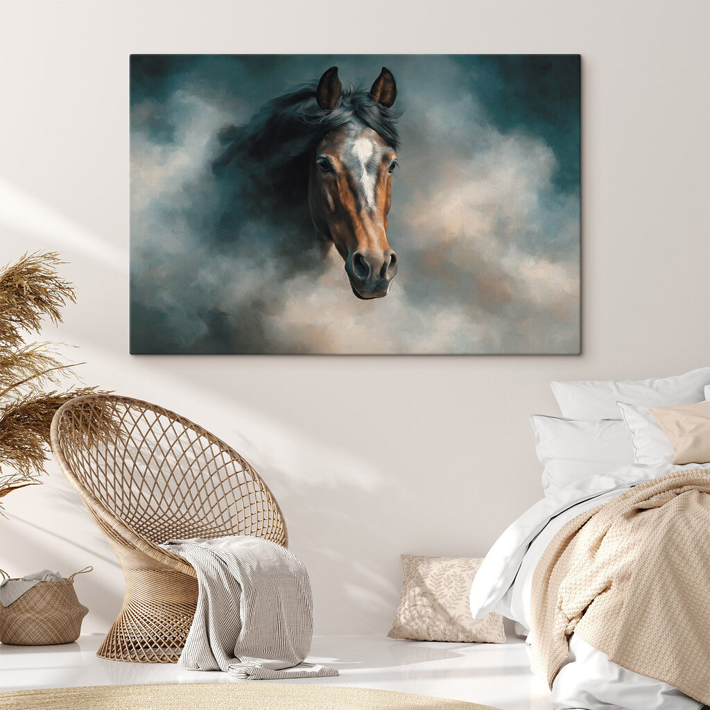 Horse with a black mane