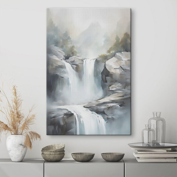 Canvas Schilderijen Waterval in de mist (Artikelnummer: s48416) Canvas Schilderijen Canvas Schilderijen Waterval in de mist (Artikelnummer: s48416)