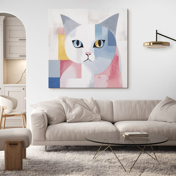 Cat with colorful squares