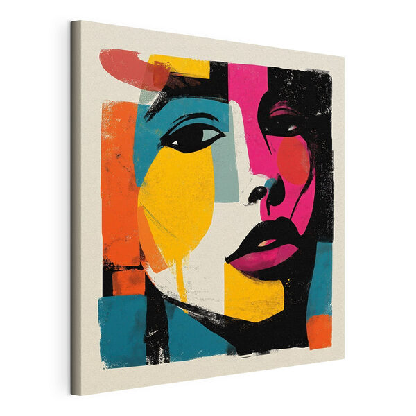 Canvas Schilderijen Het gezicht van een vrouw met kleurrijke verf (Artikelnummer: s49543) Canvas Schilderijen Canvas Schilderijen Het gezicht van een vrouw met kleurrijke verf (Artikelnummer: s49543)