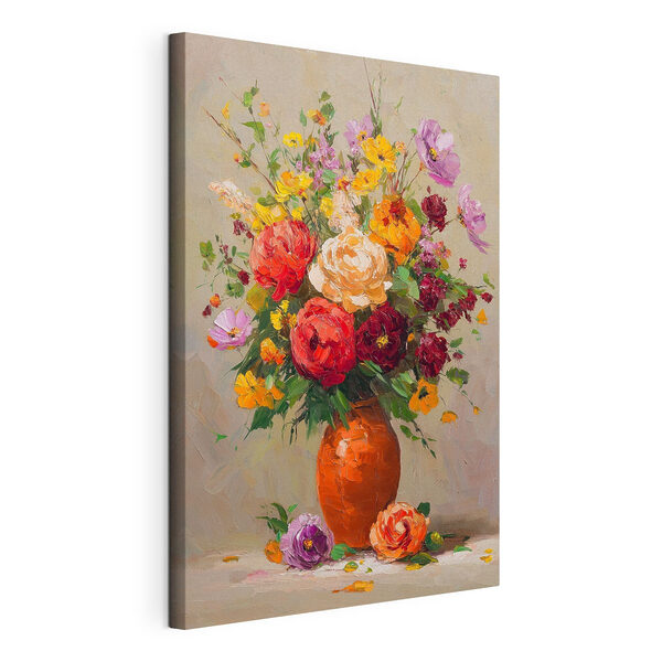 Canvas Schilderijen Schilderij van bloemen in een vaas (Artikelnummer: s49527) Canvas Schilderijen Canvas Schilderijen Schilderij van bloemen in een vaas (Artikelnummer: s49527)
