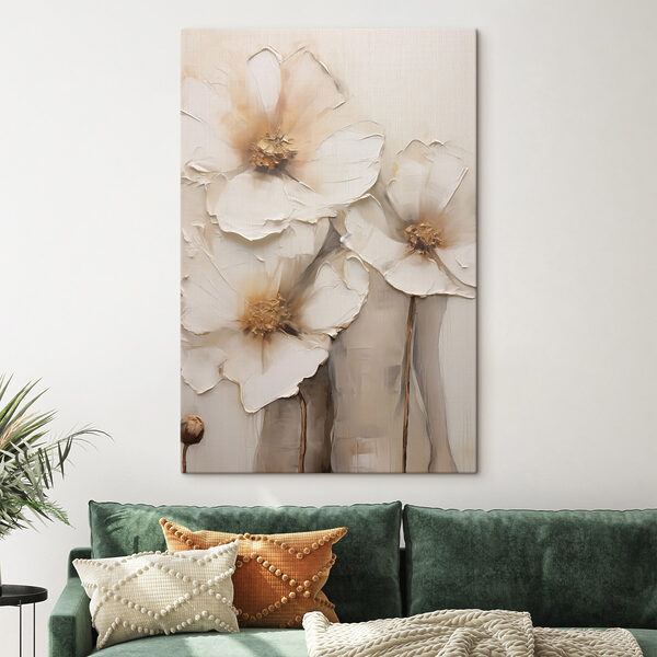 Painting of flowers on a wall Painting of flowers on a wall
