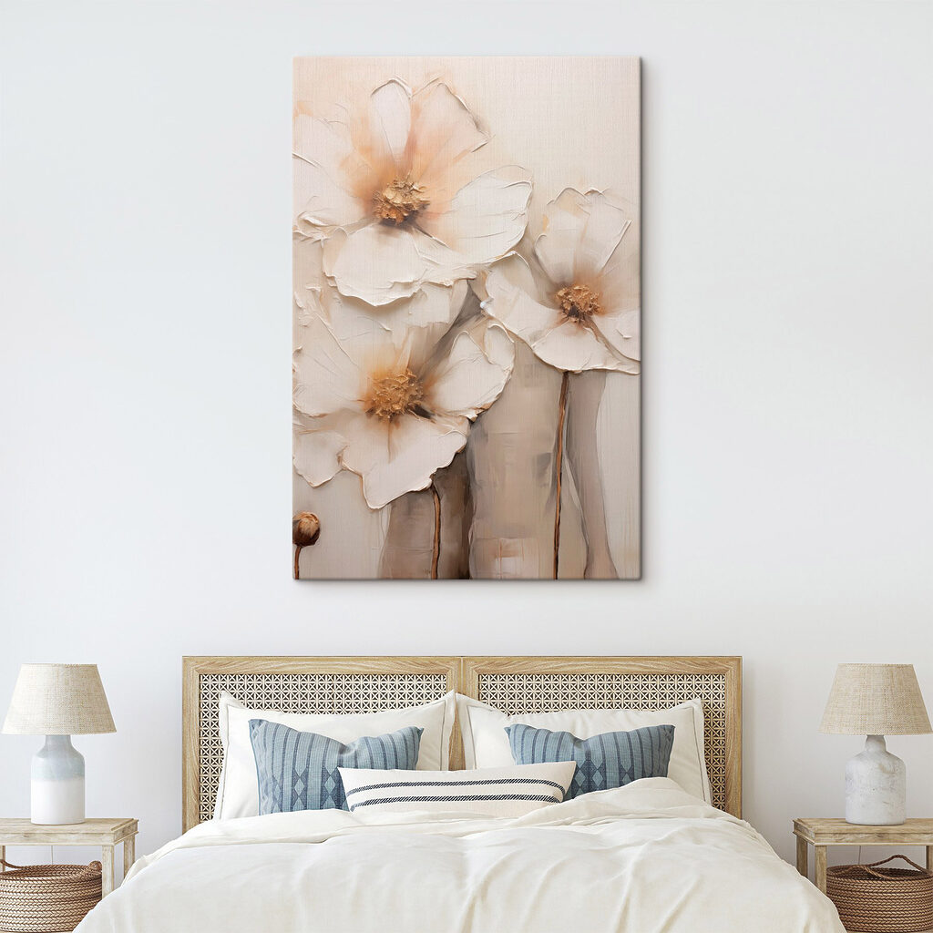 Painting of flowers on a wall Painting of flowers on a wall