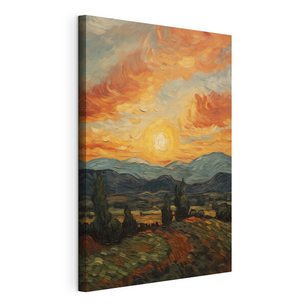 Canvas Schilderijen Schilderij van een landschap met bomen en bergen (Artikelnummer: s49479) Canvas Schilderijen Canvas Schilderijen Schilderij van een landschap met bomen en bergen (Artikelnummer: s49479)