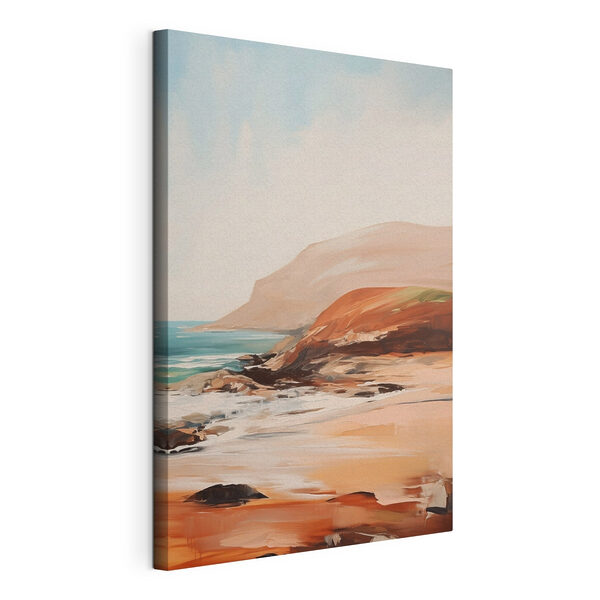 Canvas Schilderijen Schilderij van een strand met een rotsachtige kust (Artikelnummer: s49477) Canvas Schilderijen Canvas Schilderijen Schilderij van een strand met een rotsachtige kust (Artikelnummer: s49477)