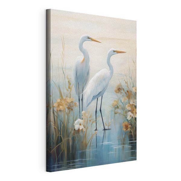 Canvas Schilderijen Schilderij van vogels die in het water staan (Artikelnummer: s49466) Canvas Schilderijen Canvas Schilderijen Schilderij van vogels die in het water staan (Artikelnummer: s49466)