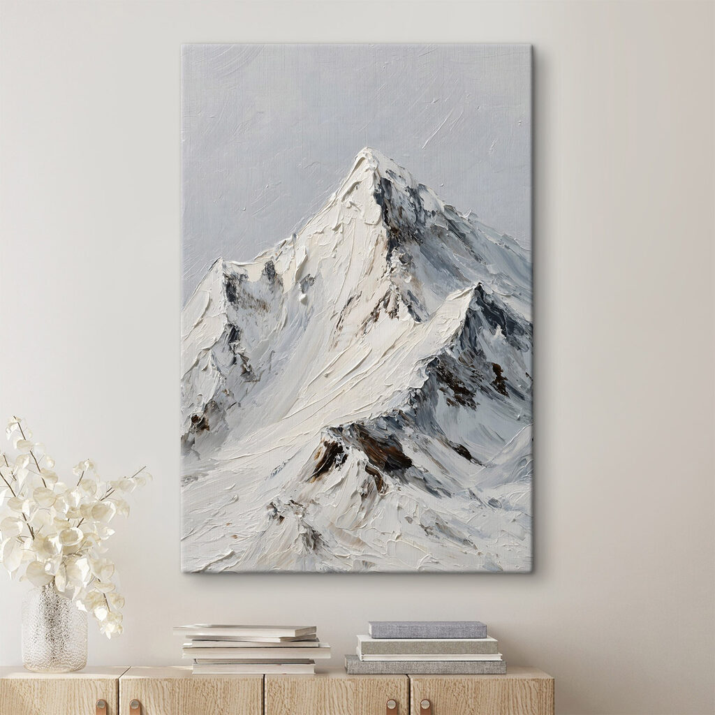 Snowy mountain with snow on top Snowy mountain with snow on top