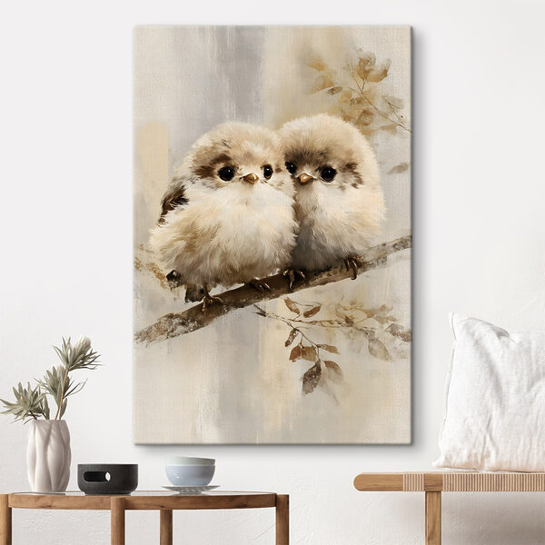 Canvas Schilderijen Twee vogels op een tak (Artikelnummer: s49425) Canvas Schilderijen Canvas Schilderijen Twee vogels op een tak (Artikelnummer: s49425)