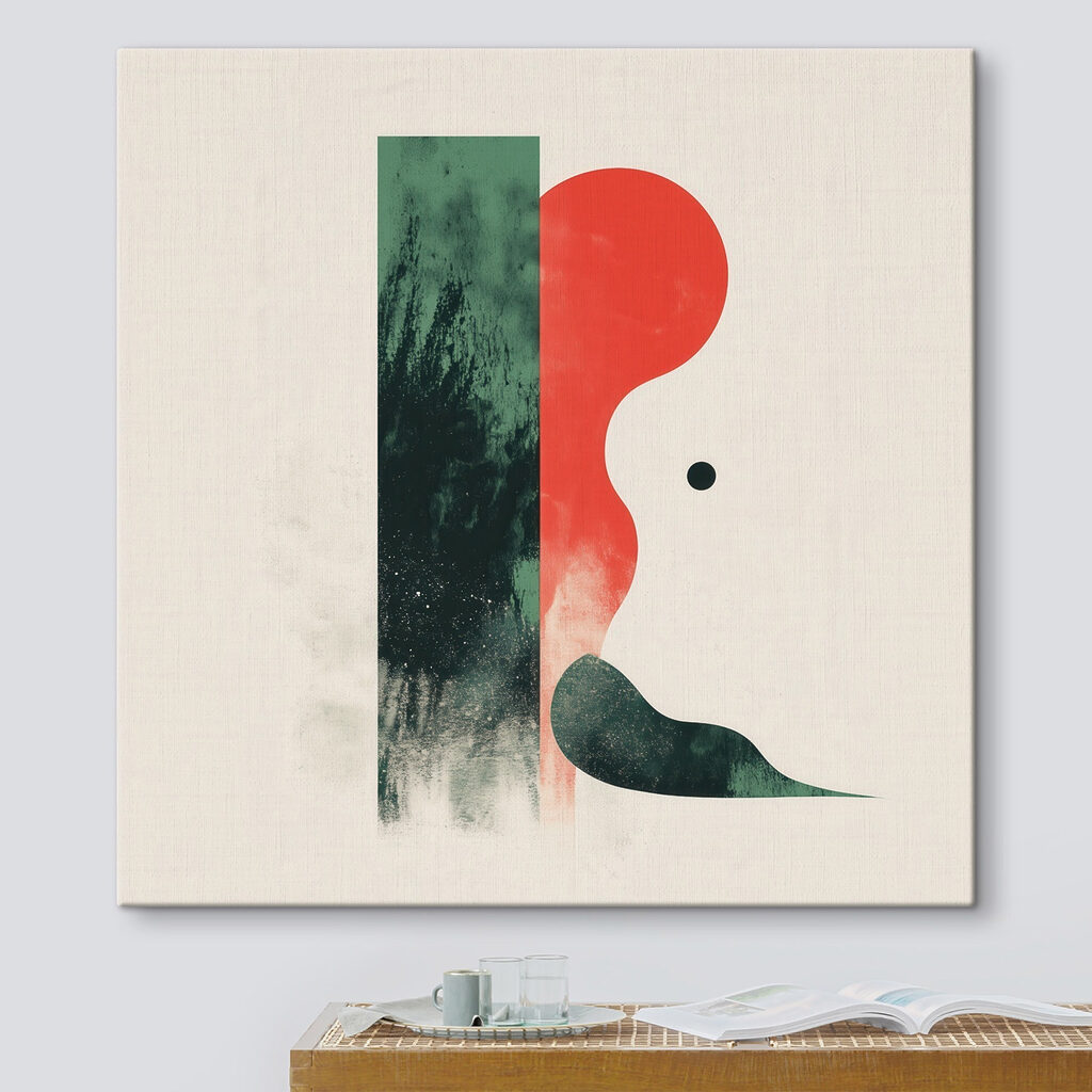Red and green abstract art