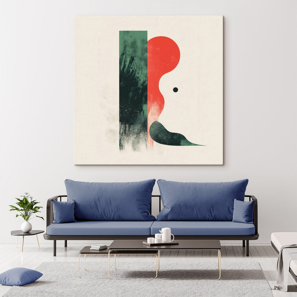 Red and green abstract art