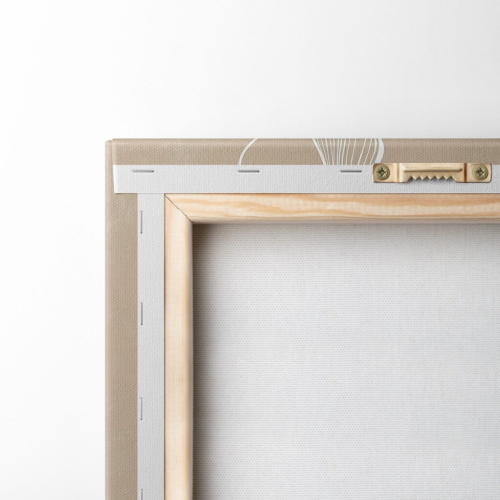 White line drawing on a tan background