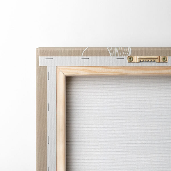 White line drawing on a tan background