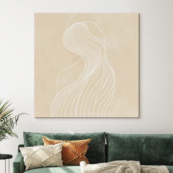 White line drawing of a woman White line drawing of a woman