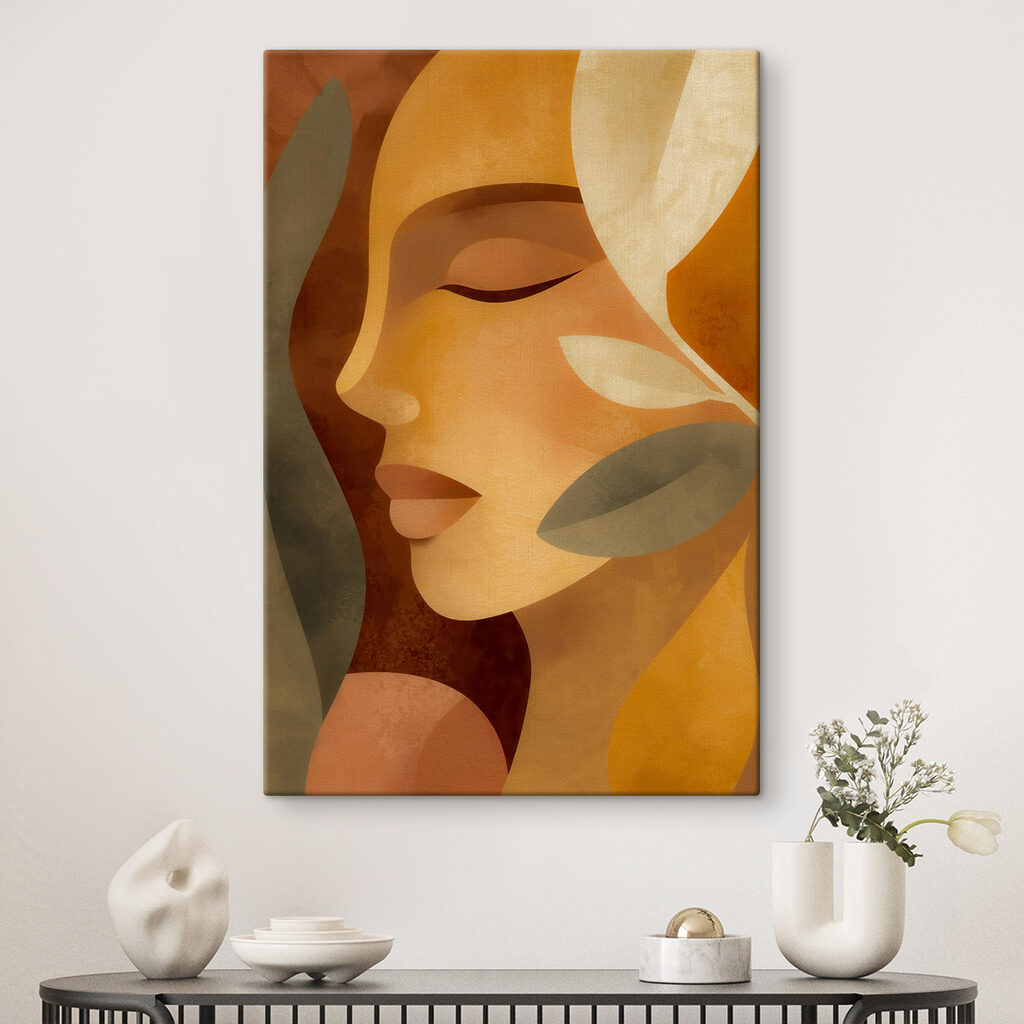 Soft hues in serene profile art