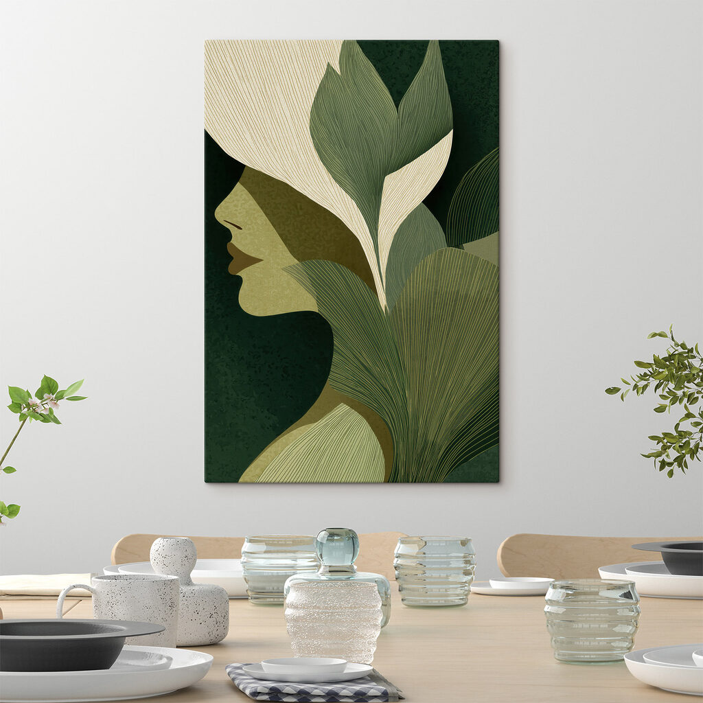 Woman's face with leaves Woman's face with leaves