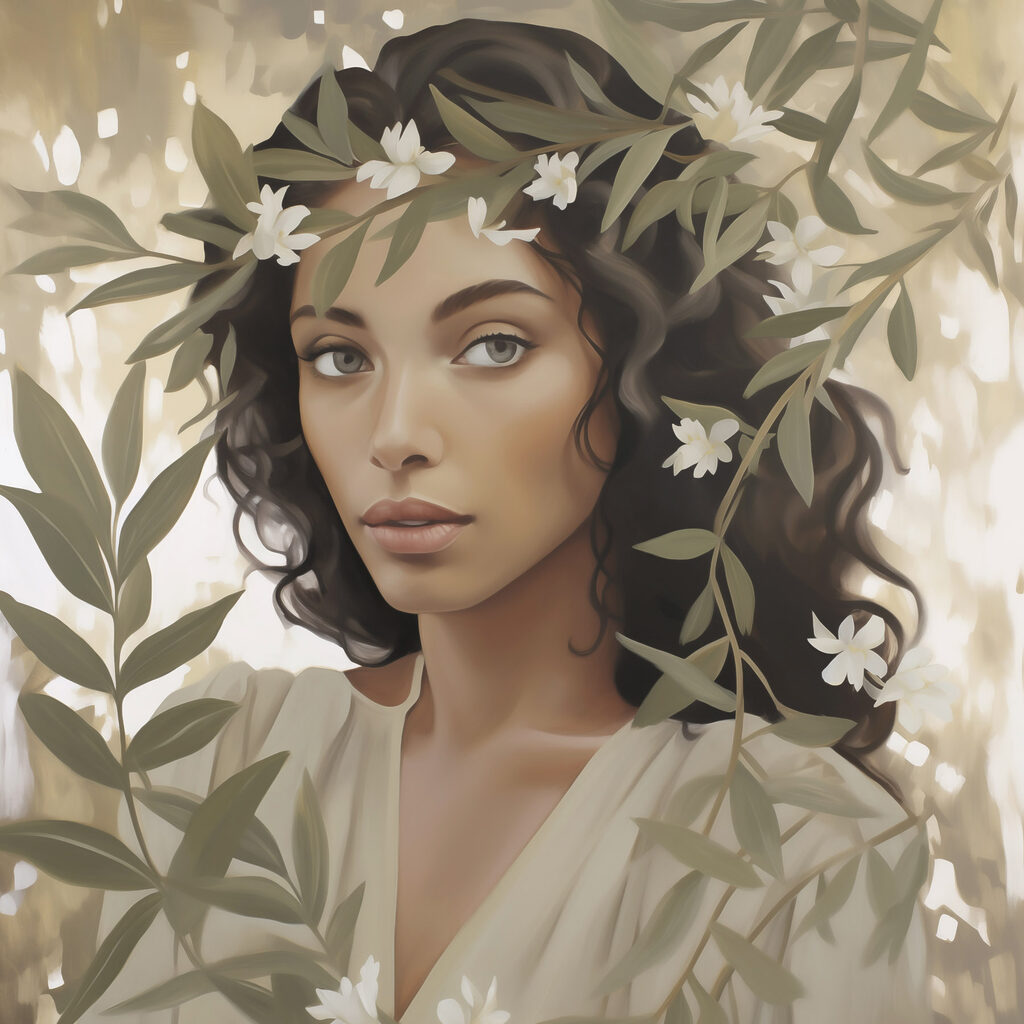 Woman with flowers in her hair