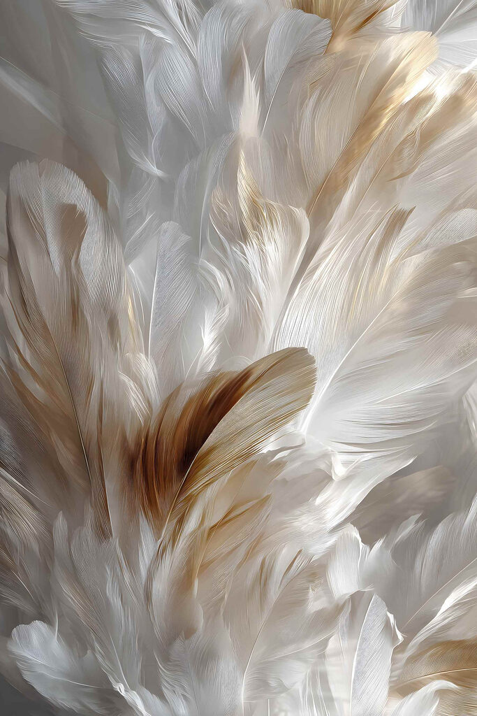 Delicate feathers in soft hues Delicate feathers in soft hues