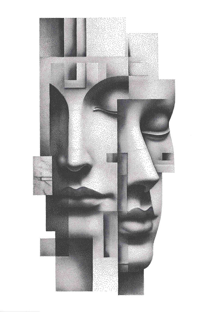 Face made out of dots Face made out of dots
