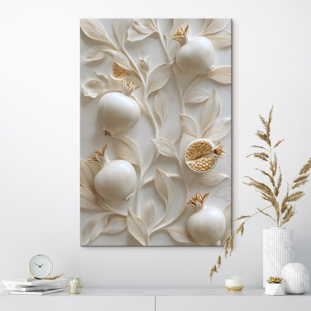 Elegant decor featuring pomegranate motifs Elegant decor featuring pomegranate motifs