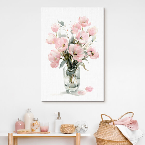 Canvas Schilderijen Aquarel van bloemen in een glazen vaas (Artikelnummer: s49226) Canvas Schilderijen Canvas Schilderijen Aquarel van bloemen in een glazen vaas (Artikelnummer: s49226)
