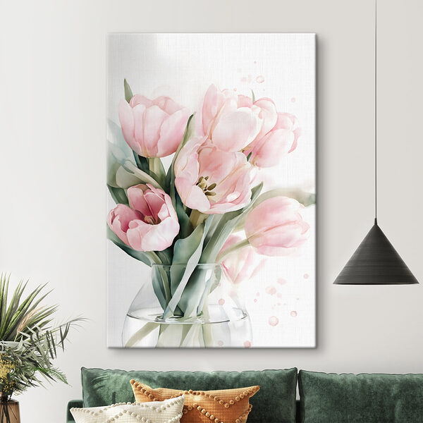 Canvas Schilderijen Boeket met zachtroze tulpen (Artikelnummer: s49225) Canvas Schilderijen Canvas Schilderijen Boeket met zachtroze tulpen (Artikelnummer: s49225)