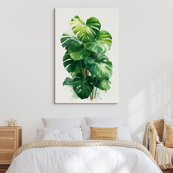 Canvas Schilderijen Grote groene plant met grote bladeren (Artikelnummer: s49336) Canvas Schilderijen Canvas Schilderijen Grote groene plant met grote bladeren (Artikelnummer: s49336)