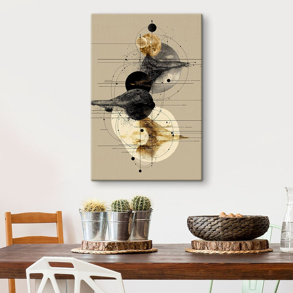 Tekening van planeten en cirkels Canvas Schilderijen Tekening van planeten en cirkels