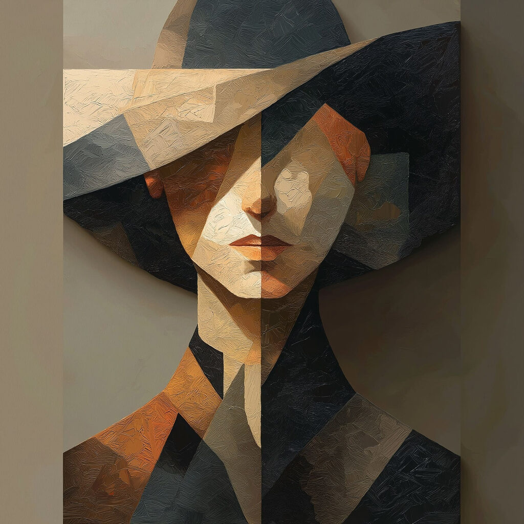 Painting of a woman wearing a hat