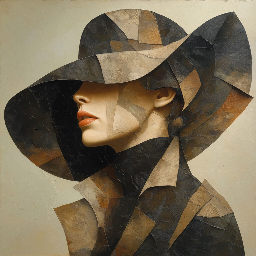 Painting of a woman wearing a hat Painting of a woman wearing a hat