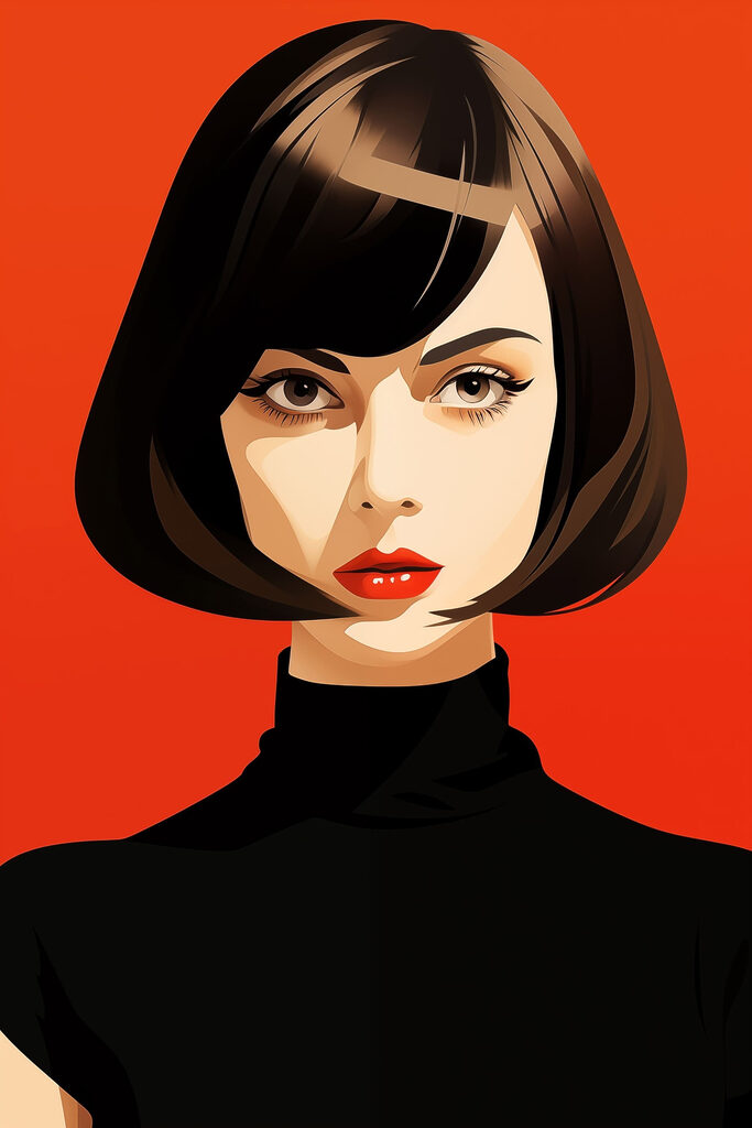 Woman with short black hair Woman with short black hair