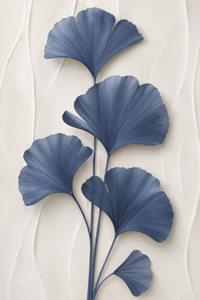 Elegant botanical design in blue tones