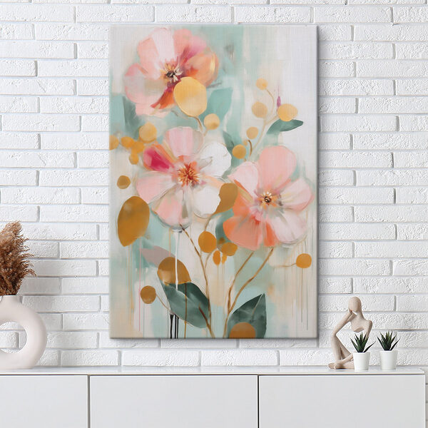 Painting of flowers and leaves