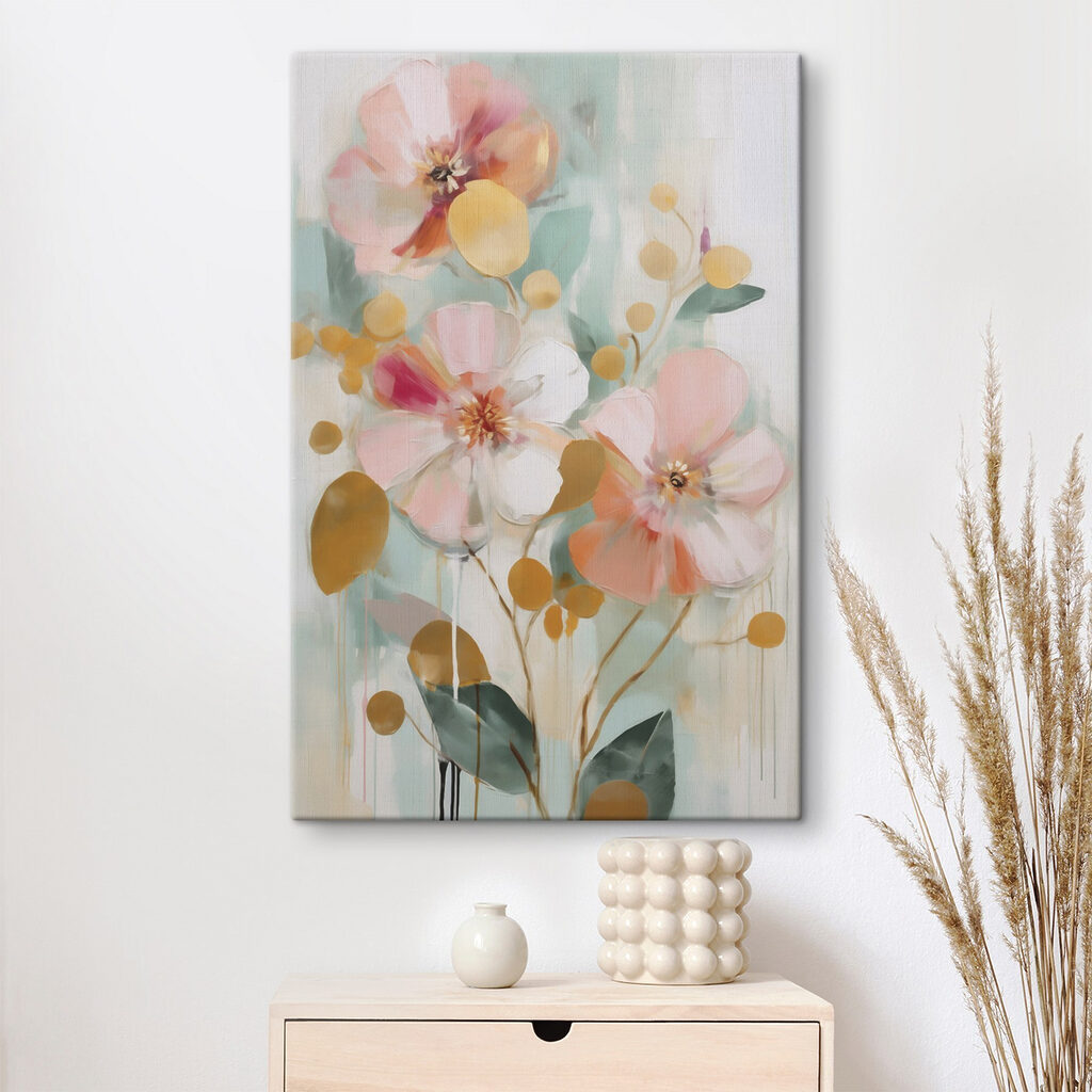 Painting of flowers and leaves