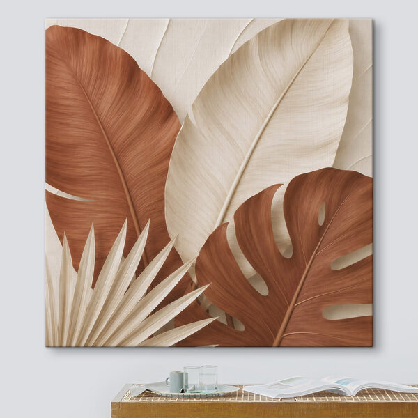 Group of brown and white leaves
