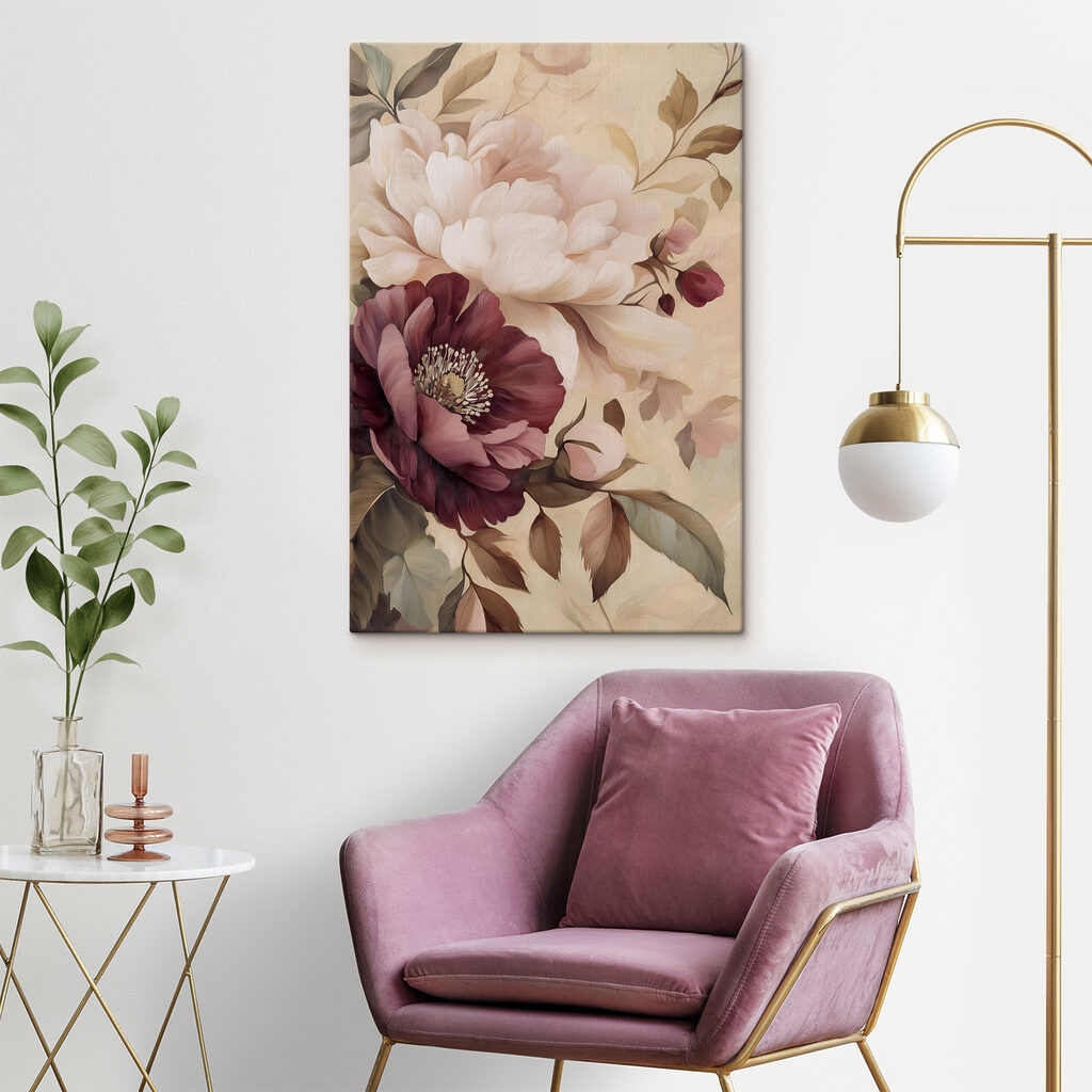 - Lush blooms in soft pastel hues - Lush blooms in soft pastel hues