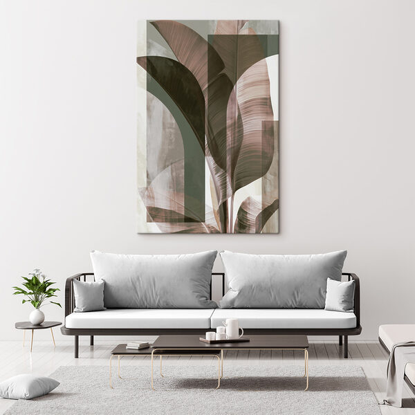 - Elegant leaves in soft tones